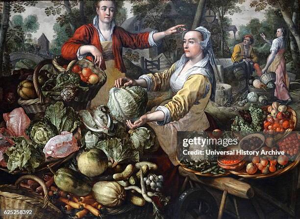 Painting titled 'The Four Elements: Earth' by Joachim Beuckelaer a Flemish painter. Dated 16th Century.