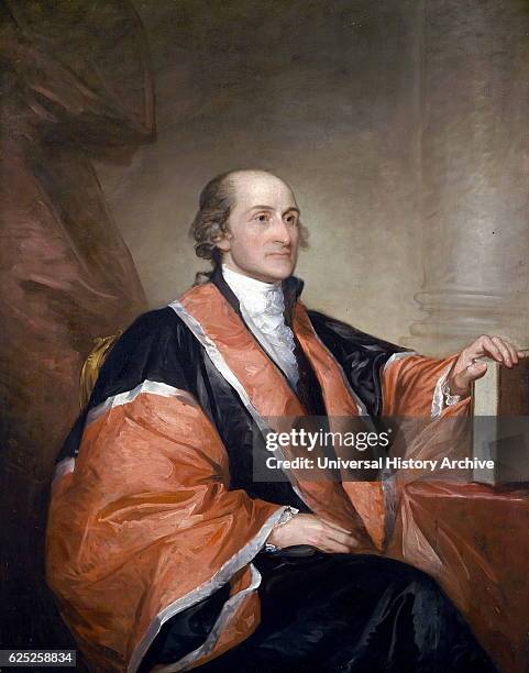 Portrait of John Jay an American statesman, patriot, diplomat, one of the founding fathers and the first Chief Justice of the United States of...