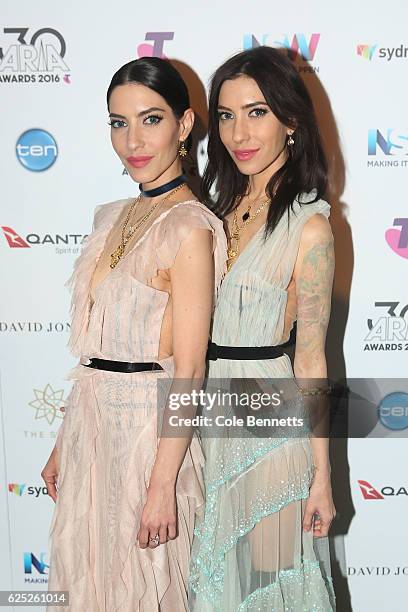 The Veronicas pose in the media room during the 30th Annual ARIA Awards 2016 at The Star on November 23, 2016 in Sydney, Australia.