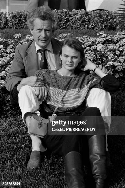 British photographer and film director David Hamilton poses with Dutch Monika Broeke who is the main actress of his movie "First Desires" on November...
