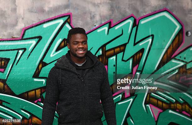 Tennis player Frances Tiafoe of USA poses for photos at Leake Street Tunnel on November 21, 2016 in London, England.