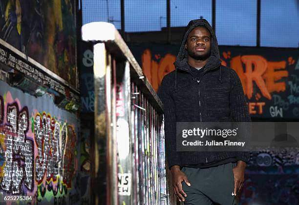 Tennis player Frances Tiafoe of USA poses for photos at Leake Street Tunnel on November 21, 2016 in London, England.