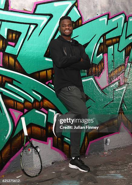 Tennis player Frances Tiafoe of USA poses for photos at Leake Street Tunnel on November 21, 2016 in London, England.