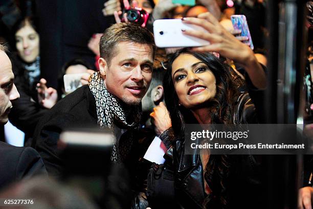 Brad Pitt attends the Madrid Premiere of 'Allied' at Callao City Lights on November 22, 2016 in Madrid, Spain.