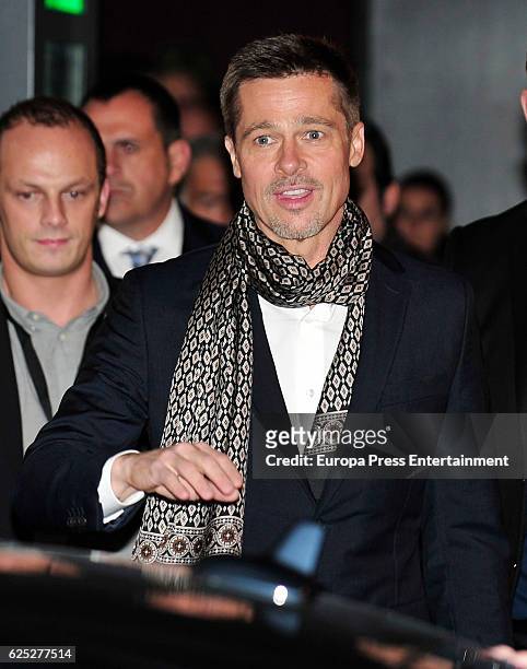 Brad Pitt attends the Madrid Premiere of 'Allied' at Callao City Lights on November 22, 2016 in Madrid, Spain.