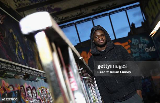 Tennis player Frances Tiafoe of USA poses for photos at Leake Street Tunnel on November 21, 2016 in London, England.