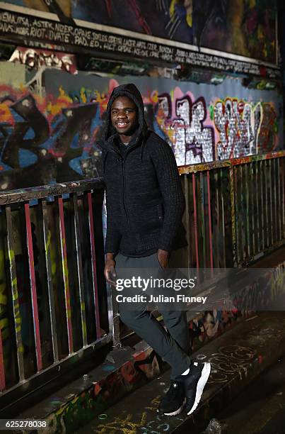 Tennis player Frances Tiafoe of USA poses for photos at Leake Street Tunnel on November 21, 2016 in London, England.