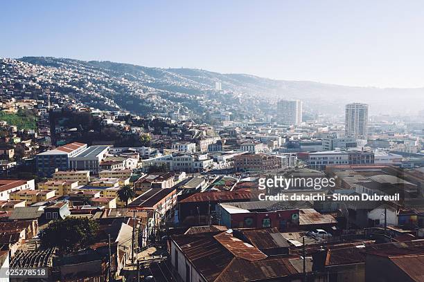 valparaiso from ascensor polanco - ascensore stock pictures, royalty-free photos & images