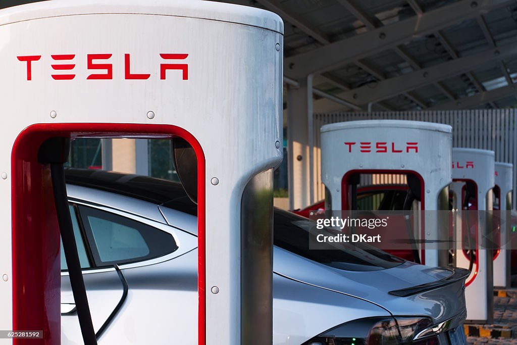 Tesla supercharger parking