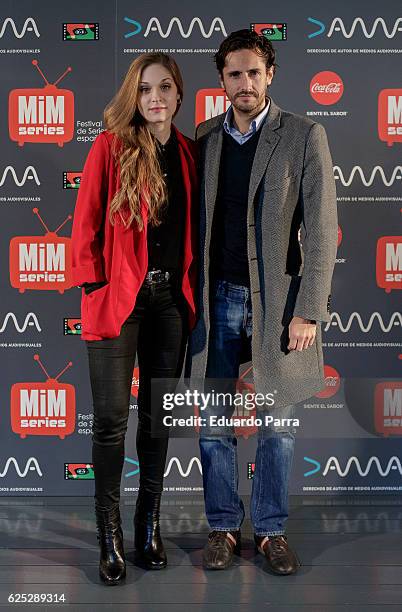 Actress Meritxell Calvo and acto Juan Diego Botto attend the 'Pulsaciones' photocall at Cineteca Matadero on November 23, 2016 in Madrid, Spain.