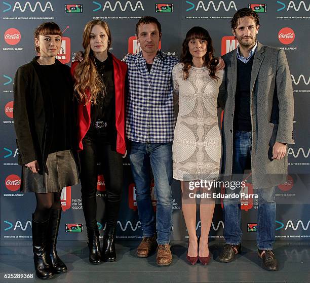 Actress Leonor Watling, actress Meritxell Calvo, actor Pablo Darqui, actress Ingrid Rubio and actor Juan Diego Botto attend the 'Pulsaciones'...
