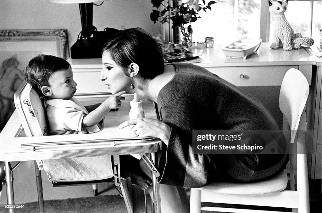 Barbra Streisand & Son At Home