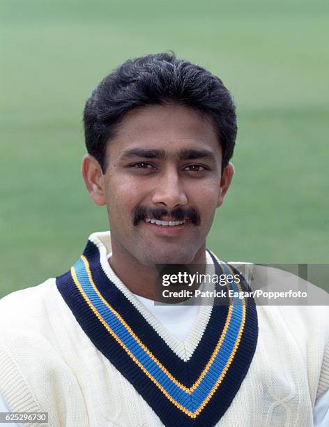 Anil Kumble of India during the 1996 tour of England, circa May 1996.