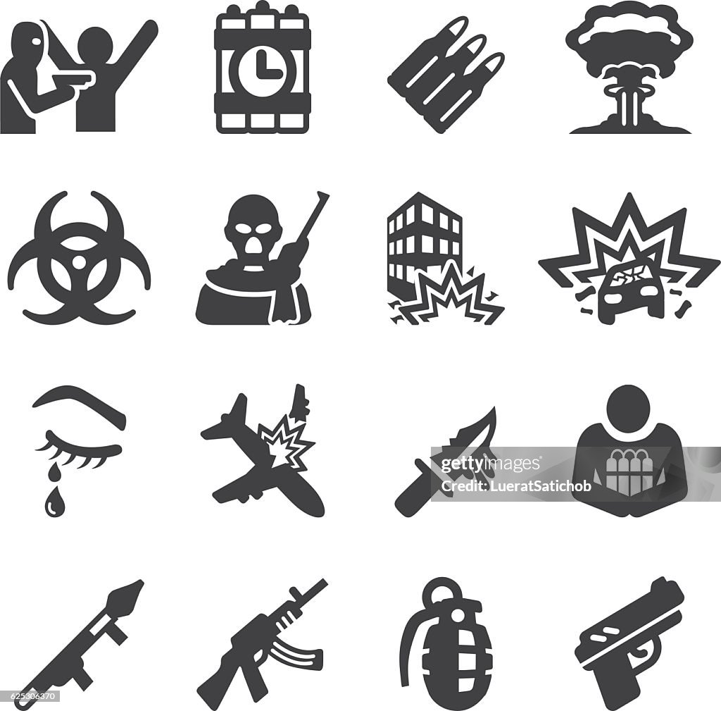Terrorist Silhouette Icons | EPS10