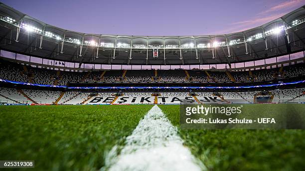 General view of the stadium prior to the UEFA Champions League match between Besiktas JK and SL Benfica at Vodafone Arena on November 23, 2016 in...