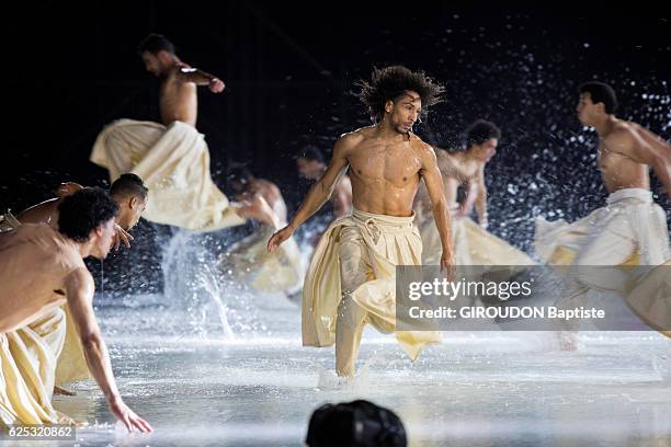 For the Cop 22, The Climate Show at El Harti stadium for artists, musicians and dancers, all environmental activists, the dancers on stage, on...