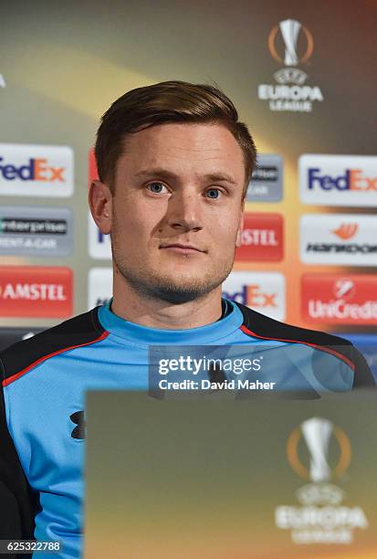 Dublin , Ireland - 23 November 2016; Mattias Johansson of AZ Alkmaar during press conference at Tallaght Stadium in Tallaght, Co. Dublin.