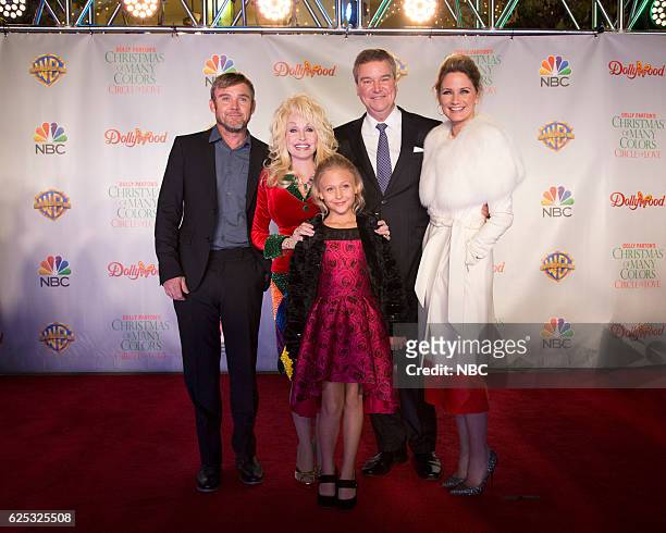 Dollywood Premiere -- Pictured: Ricky Schroder, Dolly Parton, Executive Producer, Alyvia Alyn Lind, Sam Haskell, Executive Producer, Jennifer Nettles...