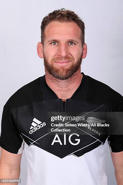 Kieran Read poses during the All Blacks End of Year Tour 2016 Headshots Session at Auckland International Airport Novotel on October 28, 2016 in...