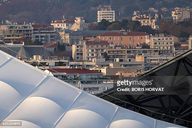 Picture taken on November 23 shows building in the French southeastern city of Marseille. / AFP / BORIS HORVAT