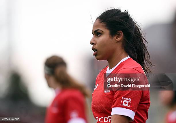 Dublin , Ireland - 23 November 2016; Magali Harvey of Canada during the Women's Rugby International game between Canada and New Zealand at Donnybrook...