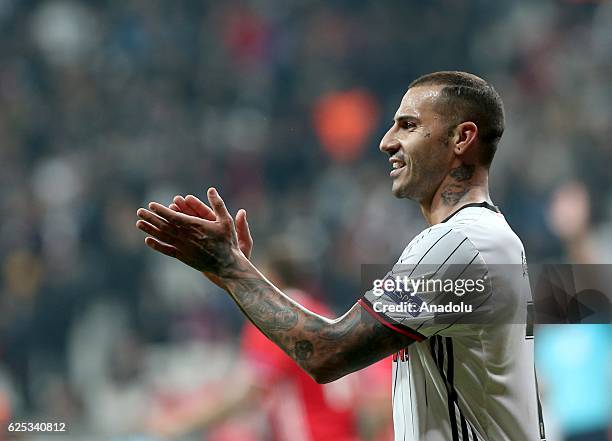 Quaresma of Besiktas celebrates after the UEFA Champions League Group B football match between Besiktas and Benfica at Vodafone Arena in Istanbul,...