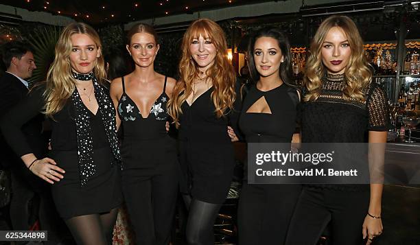 Sofia Tilbury, Millie Mackintosh, Charlotte Tilbury, Roxie Nafousi and Emma Louise Connolly attend the Legendary Dinner Party hosted by Charlotte...