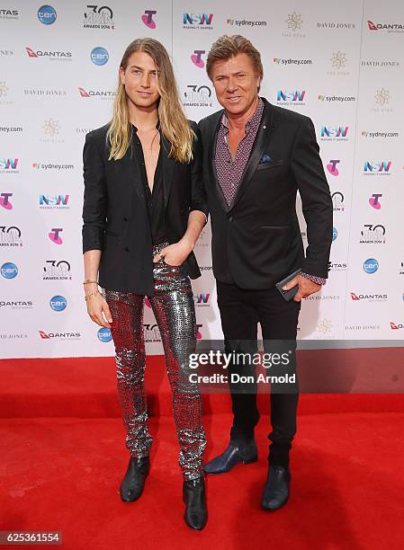 Christian Wilkins and Richard Wilkins arrive for the 30th Annual ARIA Awards 2016 at The Star on November 23, 2016 in Sydney, Australia.