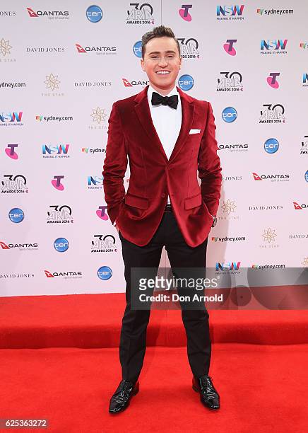 Harrison Craig arrives for the 30th Annual ARIA Awards 2016 at The Star on November 23, 2016 in Sydney, Australia.