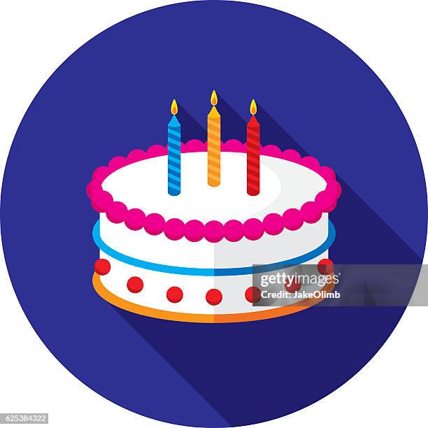 cake icon flat - birthday cake stock illustrations