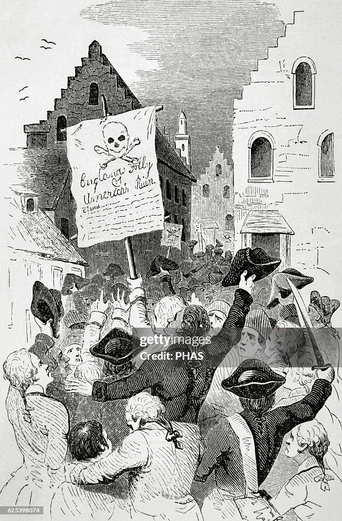 Protests by the Stamp Act 1765.