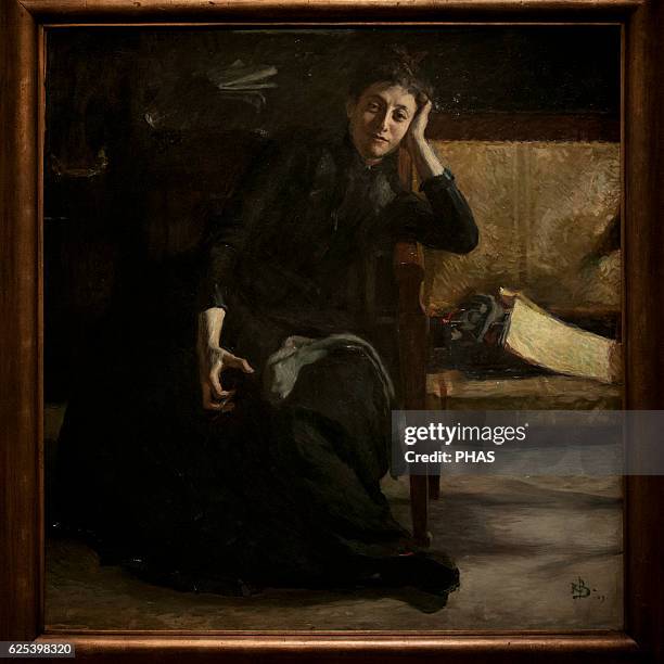 Eva Bonnier . Swedish painter. Portrait by Richard Bergh , 1889. National Museum, Stockholm, Sweden.