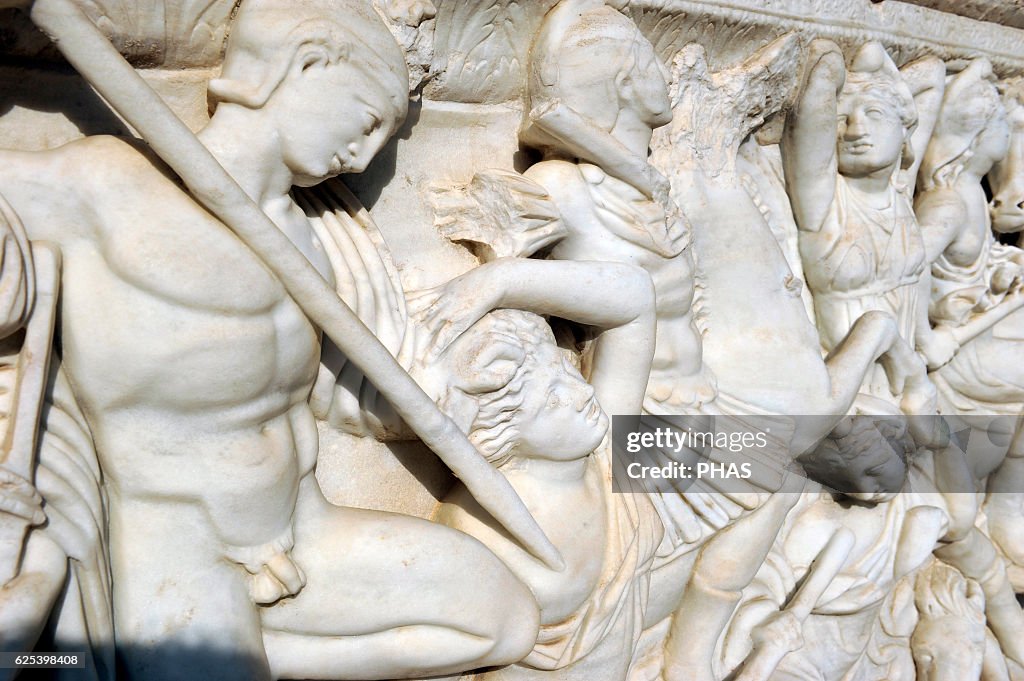 Battle between the Amazons and the Greeks.