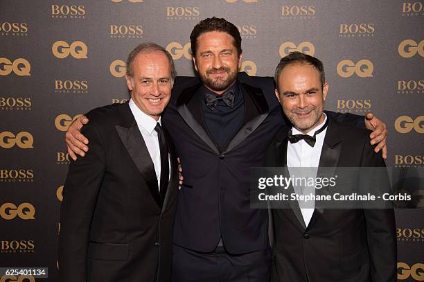 Of Condenast France Xavier Romatet, Awarded as International Star - Hugo Boss Price, actor Gerard Butler and Editor in Chief of GQ Magazine, Emmanuel...