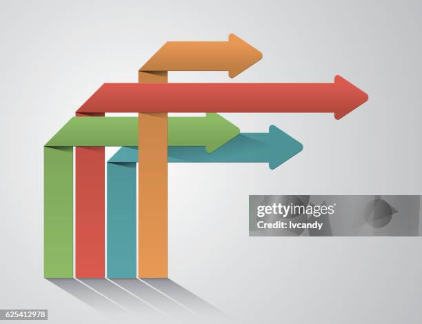 arrows turning right - forward together vector stock illustrations