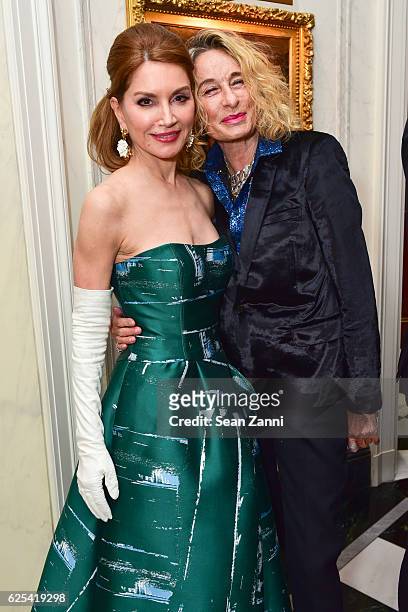 Jean Shafiroff and Ann Dexter Jones attend Martin and Jean Shafiroff Host Thanksgiving Cocktails for NYC Mission Society at Private Residence on...