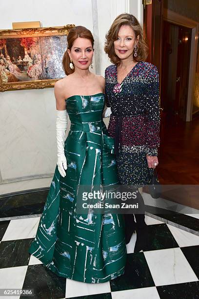 Jean Shafiroff and Margo Langenberg attend Martin and Jean Shafiroff Host Thanksgiving Cocktails for NYC Mission Society at Private Residence on...