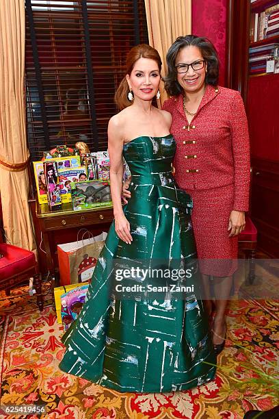 Jean Shafiroff and Elsie McCabe Thompson attend Martin and Jean Shafiroff Host Thanksgiving Cocktails for NYC Mission Society at Private Residence on...