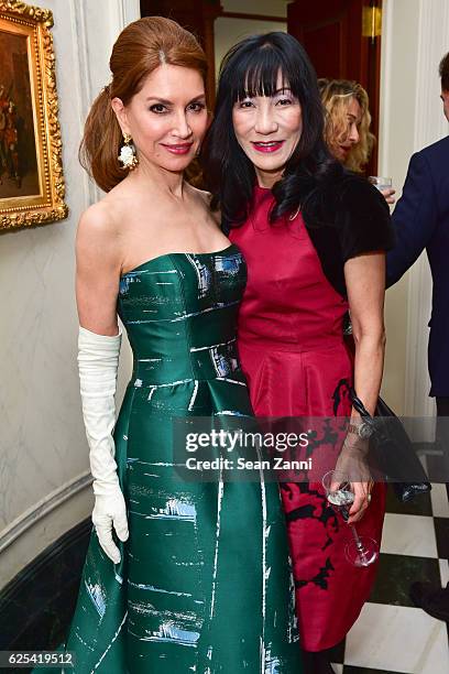 Jean Shafiroff and Patricia Shiah attend Martin and Jean Shafiroff Host Thanksgiving Cocktails for NYC Mission Society at Private Residence on...