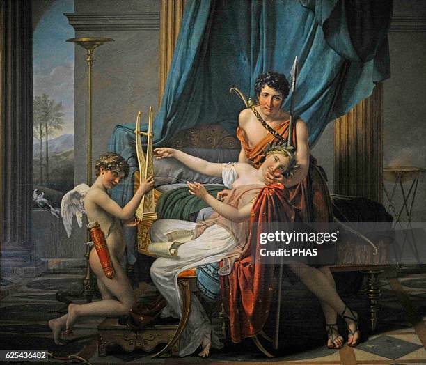 Jacques-Louis David . French painter. Neoclassical style. Sappho and Phaon, 1809. Oil on canvas. Hermitage Museum . St. Petersburg, Russia.