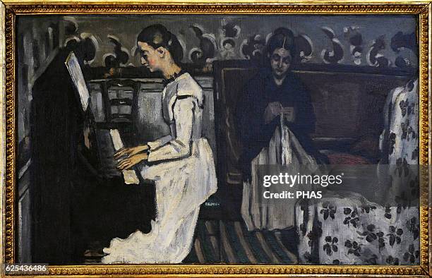 Paul Ce_zanne . French painter. Girl at the piano , ca. 1868. Oil on canvas. The State Hermitage Museum, Saint Petersburg, Russia.