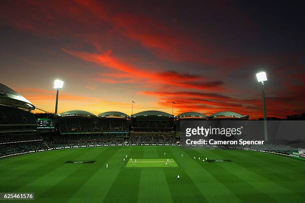 General view during day one of the Third Test match between Australia and South Africa at Adelaide Oval on November 24, 2016 in Adelaide, Australia.