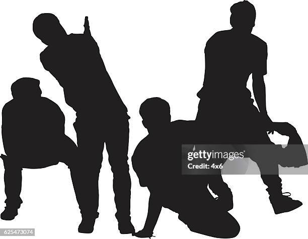 men breakdancing - breakdancing stock illustrations