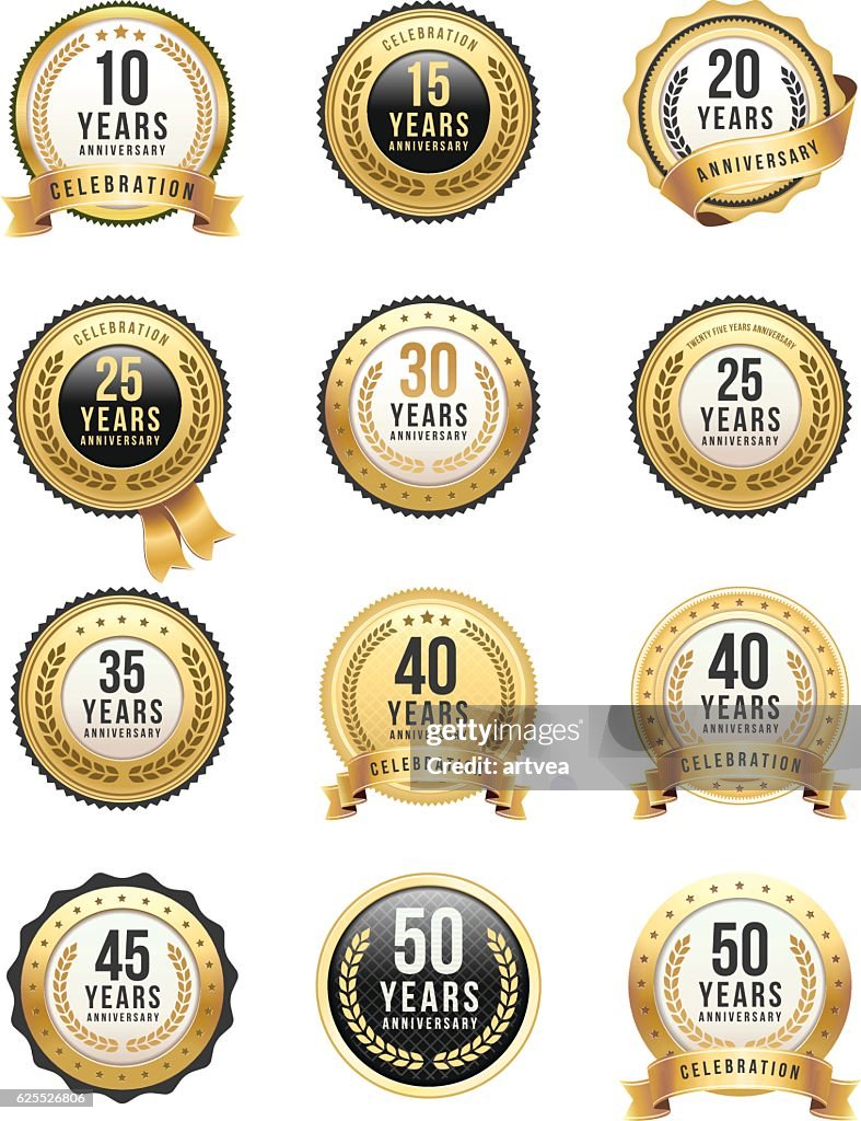 Anniversary Gold Badge Set