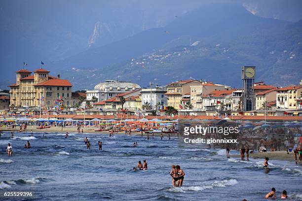 summertime in viareggio, tuscany, italy - lucca italy stock pictures, royalty-free photos & images