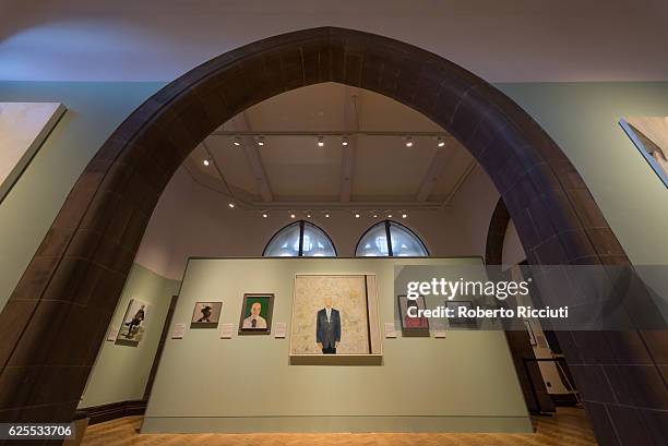 General view at the press launch of the exhibition 'BP Portrait Awards 2016' at the Scottish National Portrait Gallery on November 24, 2016 in...