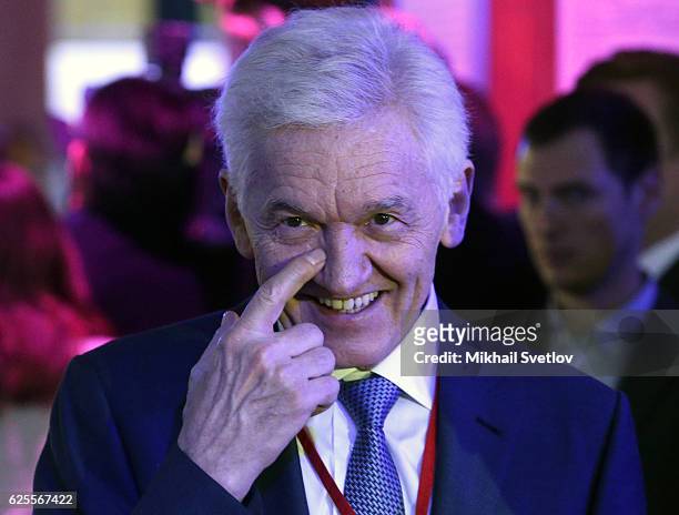 Russian billionaire and oil trader Gennady Timchenko attends the awarding ceremony of Russian Geographical Society at the Kremlin on November 2016 in...