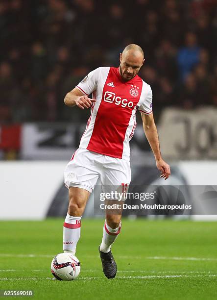 Heiko Westermann of Ajax in action during the UEFA Europa League Group G match between AFC Ajax and Panathinaikos FC at Amsterdam Arena on November...