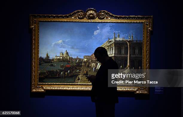 Atmosphere during the press preview of 'From Bellotto To Canaletto - Lo Stupore E La Luce' at Gallerie D'Italia on November 24, 2016 in Milan, Italy.