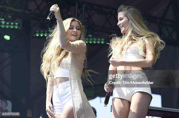 Natalie Panzarella and Ruby Carr of Bahari perform during the KAABOO Del Mar music festival on September 17, 2016 in Del Mar, California.